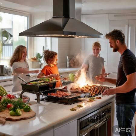 “油烟机变烧烤摊，周末更精彩！