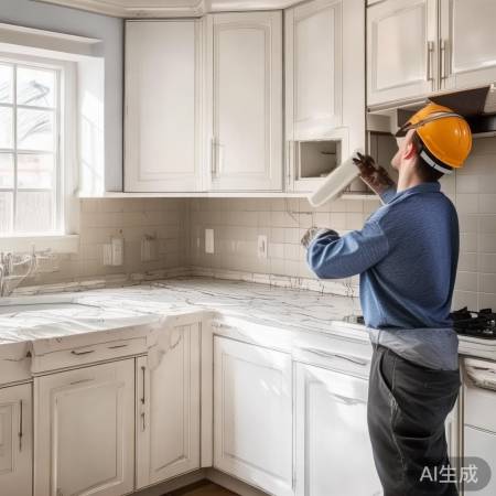 厨房安装，师傅安全摆放