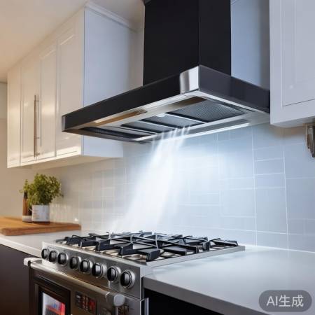 “大风量，强吸力油烟机”