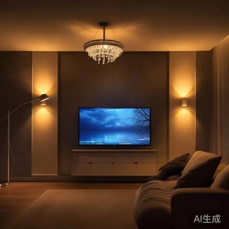 灯光搭配让电视墙生动温馨