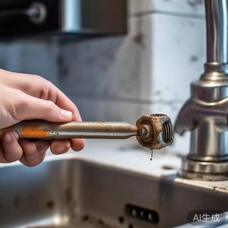 拧下生锈螺母，加润滑油助力