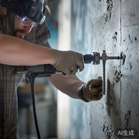 安装膨胀螺丝,勿过度用力