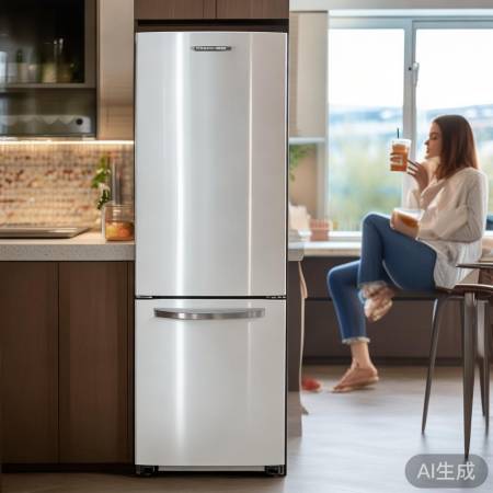 简约白色冰箱，时尚家居必备