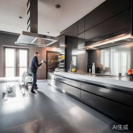 油烟管道连接,长短适宜