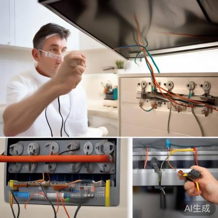 油烟机接线，火零地线序。